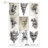 Grafiki, gargulce, stwory, groteskowe twarze, szkice, styl gotycki * Graphics, gargoyles, creatures, grotesque faces, sketches, gothic style
